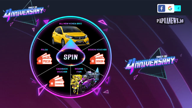 www.free fire.garena.co.id/spin - Situs Spin Hadiah Grand Prize FF 2021