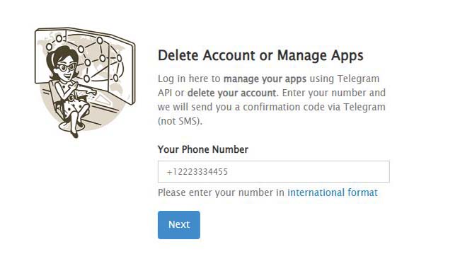 delete account telegram
