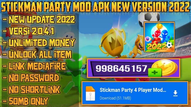 fitur stickman party versi mod